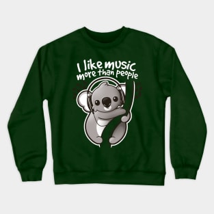 Koala likes music Crewneck Sweatshirt